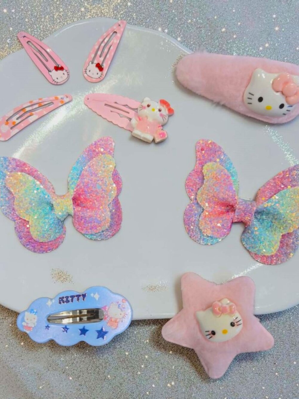 Hello Kitty Butterfly Hair Clippie Set